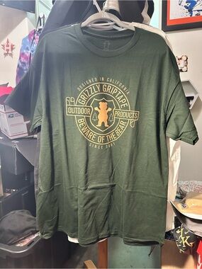 Grizzly Griptape 'Beware Of The Bear' Forest Green Graphic T-Shirt